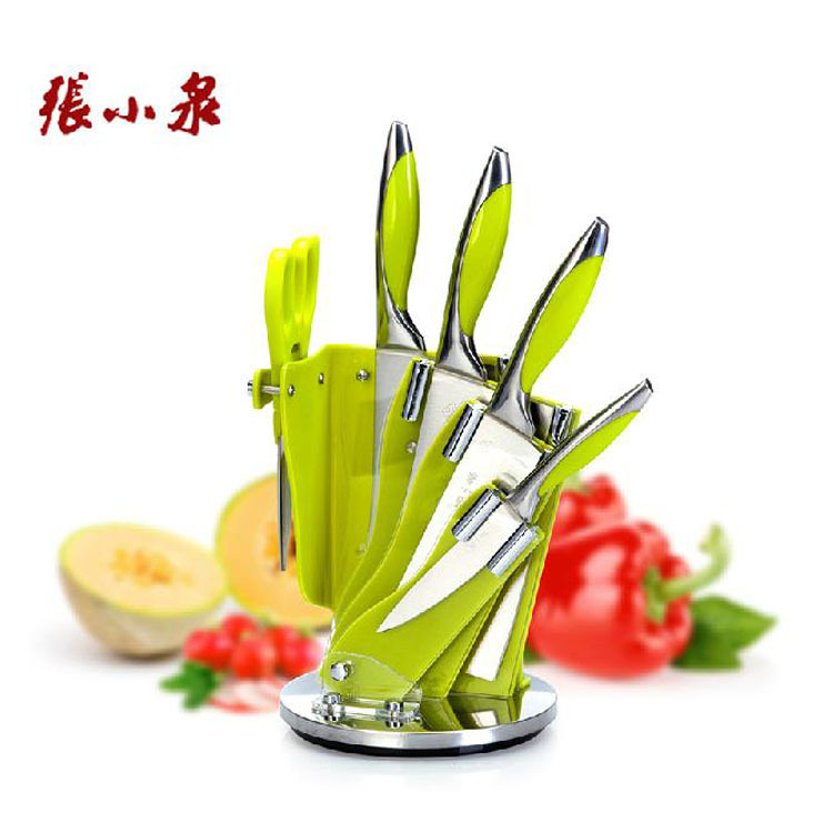 張小泉典雅綠廚房套裝刀具組合六件套刀  不銹鋼工廠,批發,進口,代購