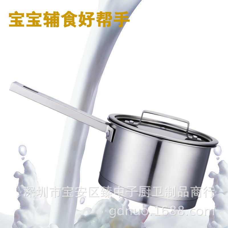 批發不銹鋼奶鍋18復底米糊煲寶寶煮奶　單柄燃氣電磁爐通用小鍋工廠,批發,進口,代購
