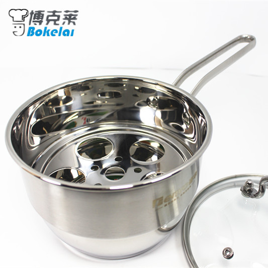 不銹鋼奶鍋 銘爵加厚無磁復底 砂光亮光雙拼湯鍋 高端禮品贈品批發・進口・工廠・代買・代購