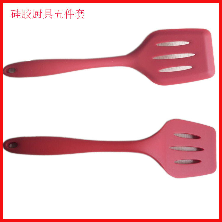 廠傢現模直銷矽膠廚具五件套  矽膠不沾煎鍋平鏟  煎蛋專用鏟工廠,批發,進口,代購