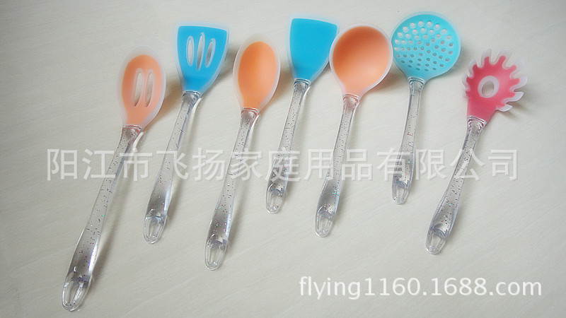 2014新款彩色矽膠廚具7件套 烹飪勺鏟套裝  FY-ZG1工廠,批發,進口,代購