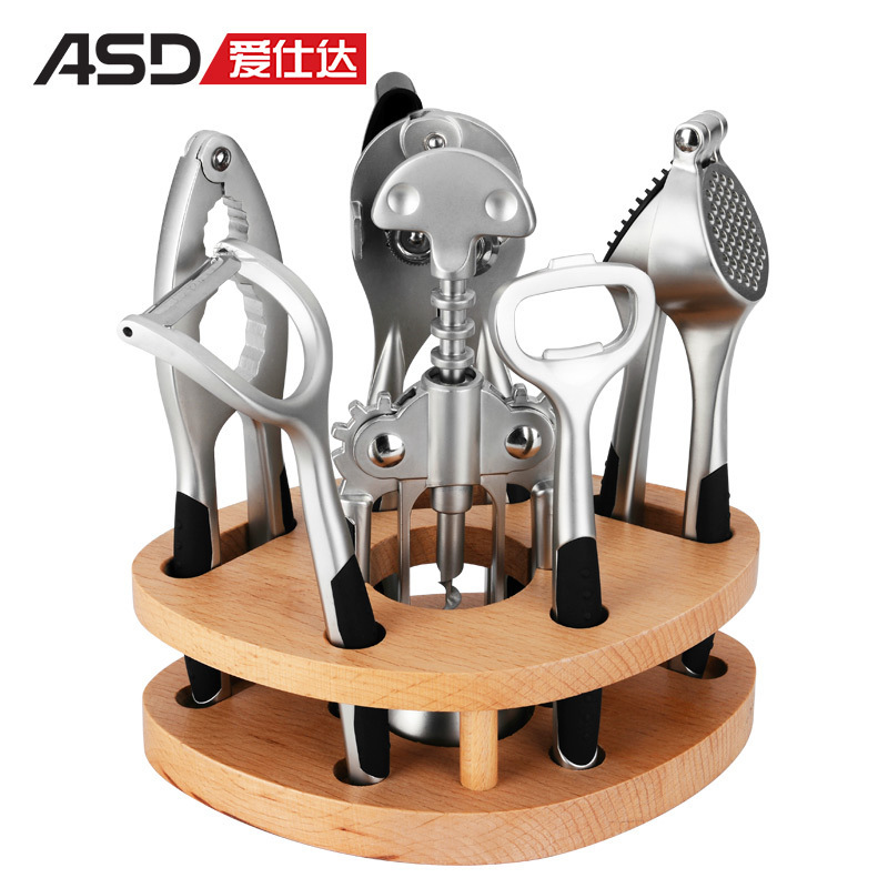 ASD/愛仕達廚房小工具七件套ZST-07G開瓶/罐器核桃夾水果刨壓蒜器批發・進口・工廠・代買・代購