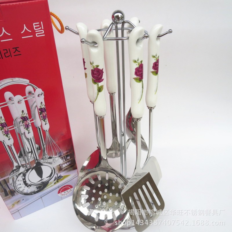 批發廚房用品 韓式高檔商務饋贈創意陶瓷不銹鋼廚具餐具禮品套裝批發・進口・工廠・代買・代購