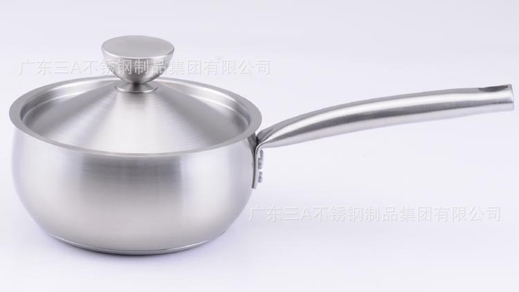 304不銹鋼復合底鋼通手柄小奶鍋輔食鍋 熱奶煮米糊 新生兒禮品工廠,批發,進口,代購