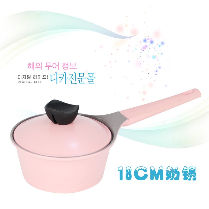韓國奶鍋16cm平底奶鍋不黏鍋小奶鍋壓鑄鋁鍋通用廠傢直銷工廠,批發,進口,代購
