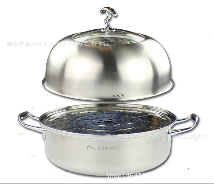 不銹鋼雙層湯蒸兩用鍋 多功能加厚湯鍋火鍋蒸煮高檔禮品湯蒸鍋批發・進口・工廠・代買・代購