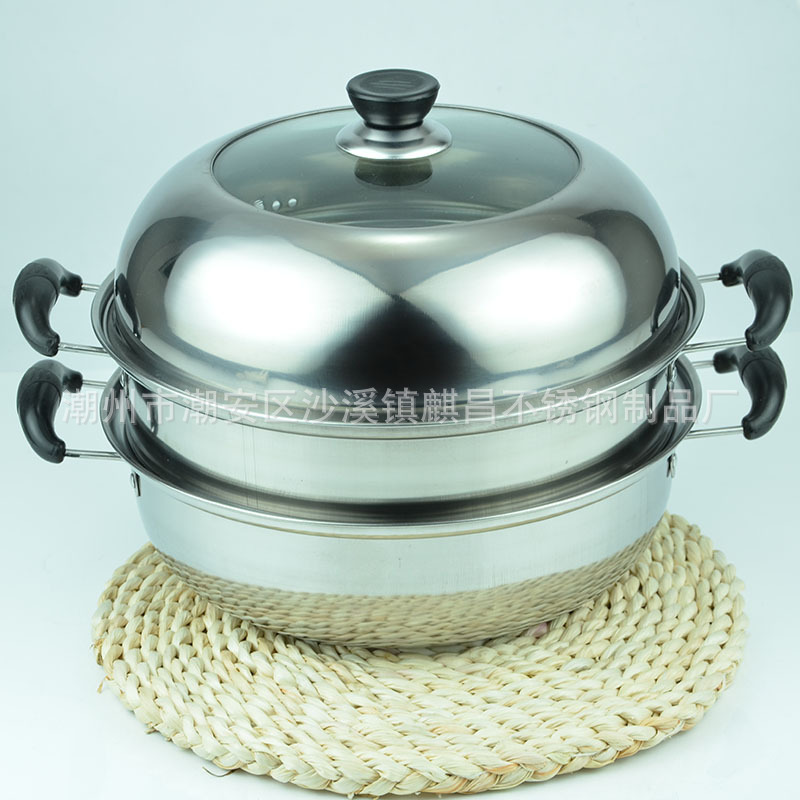 湯蒸鍋 不銹鋼湯蒸鍋 電磁爐專用 蒸煮多用 帶蒸格火鍋  禮品贈品批發・進口・工廠・代買・代購