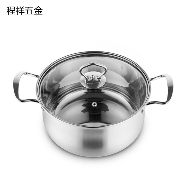 廠傢直銷不銹鋼湯鍋 單/復底不銹鋼玻璃蓋湯鍋 禮品贈品鍋具16cm批發・進口・工廠・代買・代購