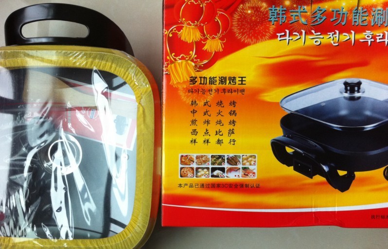 不黏電熱鍋/電火鍋/多功能鍋/韓式多功能方鍋/韓式電子方鍋批發・進口・工廠・代買・代購