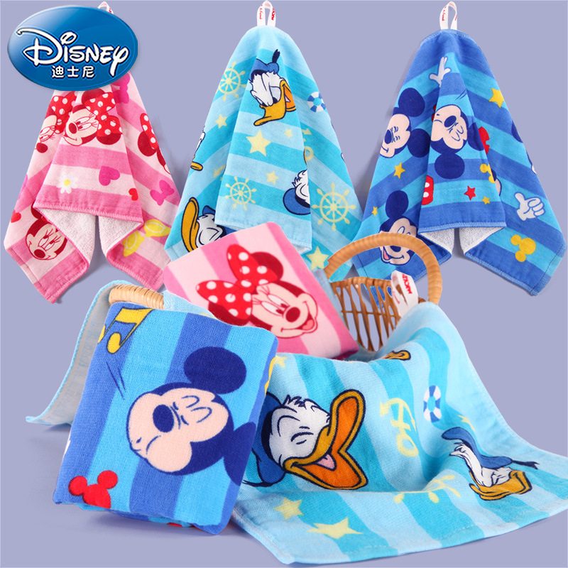 迪士尼Disney米妮米奇卡通紗佈童巾 純棉兒童毛巾 柔軟吸水 掛式工廠,批發,進口,代購