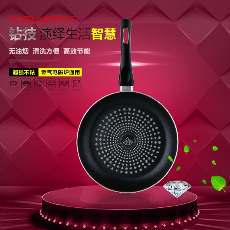 康麗樂炫彩煎鍋不黏鍋無油煙鍋電磁爐燃氣灶通用平底炒鍋廠傢批發批發・進口・工廠・代買・代購