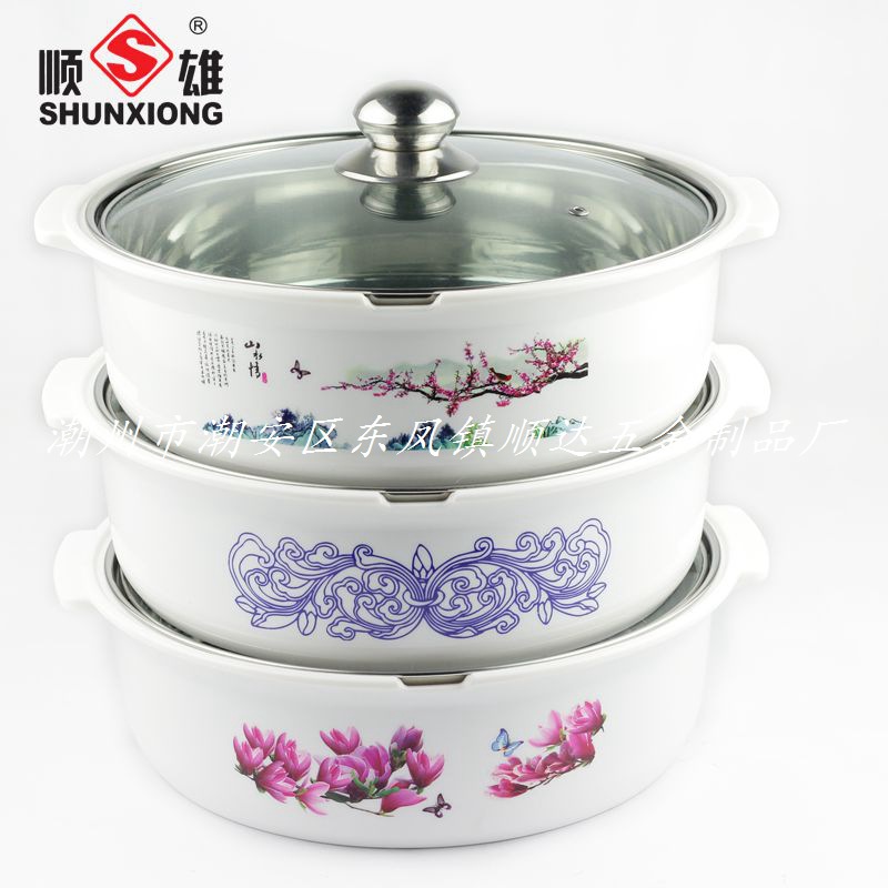 30CM防燙鍋 精美各式花紋 團圓電磁爐 打邊爐  涮涮無磁 超市酒店批發・進口・工廠・代買・代購