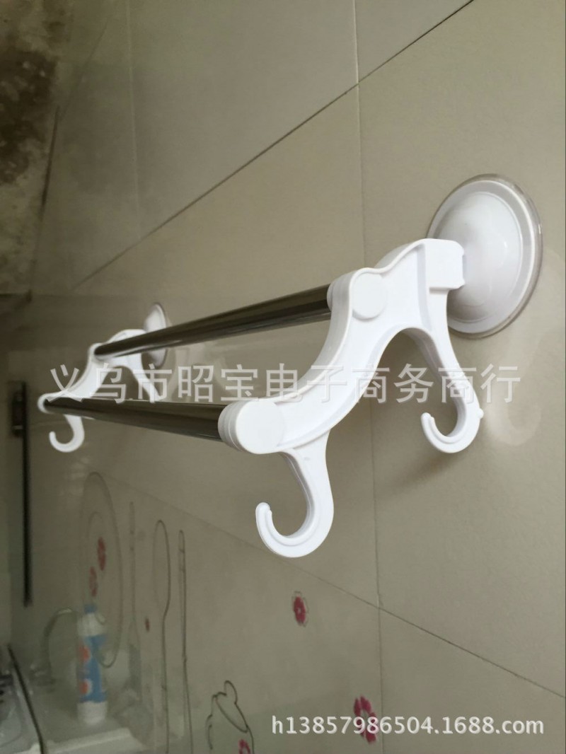 吸盤雙桿毛巾架 吸盤掛鉤毛巾架 置物架工廠,批發,進口,代購
