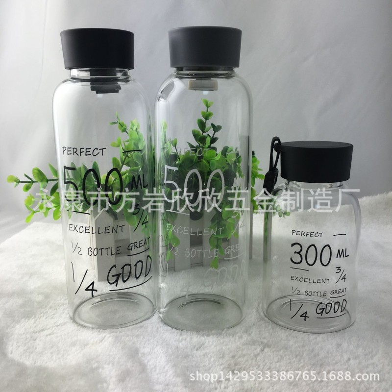 新款便攜帶收納袋杯 韓版簡約時尚英文字母高硼矽玻璃馬克杯定製批發・進口・工廠・代買・代購