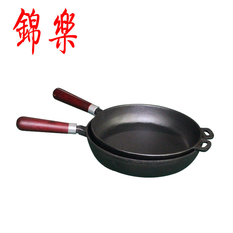 廠傢直銷鑄鐵加厚無塗層煎鍋 無煙不黏平底鍋 健康養生生鐵鍋工廠,批發,進口,代購