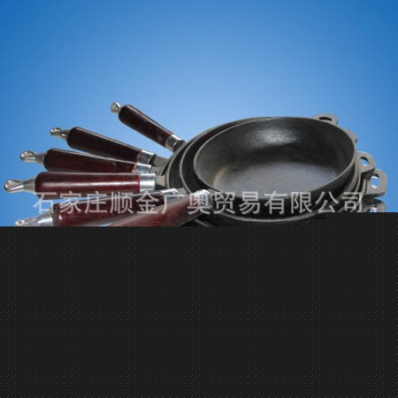 frying pans with wood handle鑄鐵煎鍋平底鍋烙餅鍋工廠,批發,進口,代購