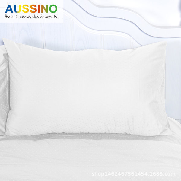 Aussino/澳西奴傢紡 全棉純棉圓點素色枕套枕頭套一對裝正品特價工廠,批發,進口,代購