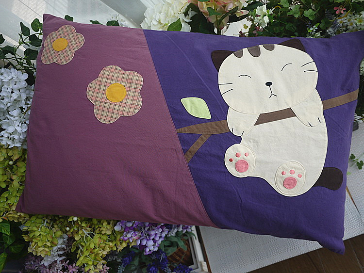 日本KINECAT正品 可愛萌貓咪純棉佈女單人枕頭套（不含枕芯）批發・進口・工廠・代買・代購