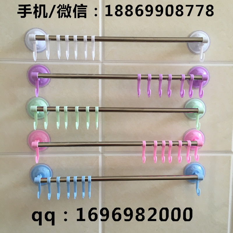廠傢供應 新款加厚 真空吸盤8勾毛巾架 多功能超強吸盤毛巾掛鉤批發・進口・工廠・代買・代購