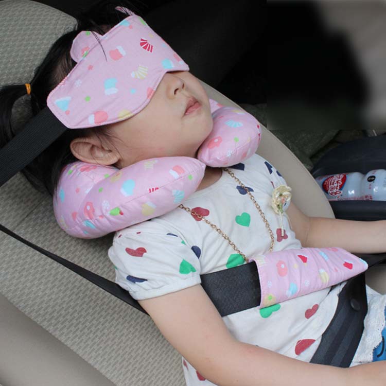 創意三件套 新款兒童安全座椅U型枕+頭部固定帶 +肩帶保護帶批發・進口・工廠・代買・代購