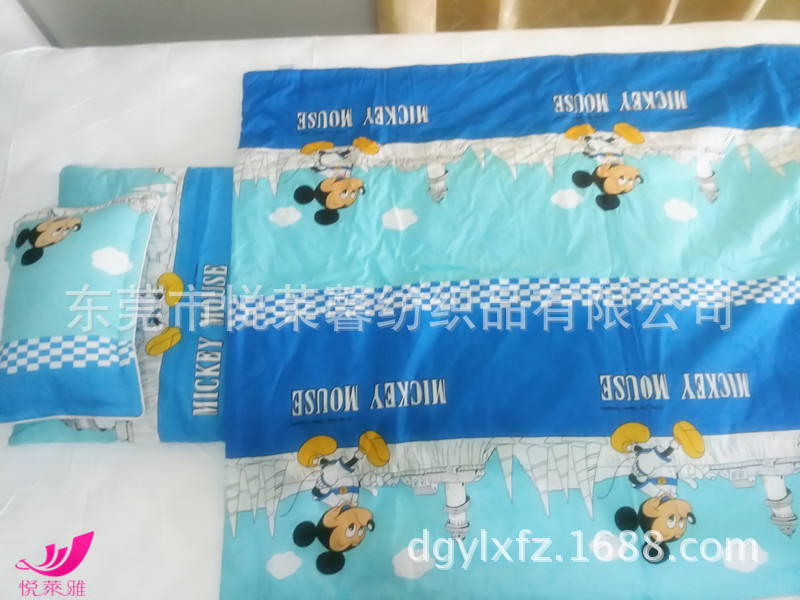 廠傢直供幼兒園全棉床上用品 藍色米奇六件套批發工廠,批發,進口,代購
