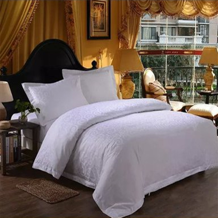 酒店床上用品 純棉全棉白色緞條賓館四件套批發 廠傢直銷工廠,批發,進口,代購