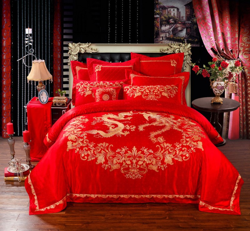 送人必選婚慶十件套全棉貢緞提花套件大紅多件套床上用品一件代發批發・進口・工廠・代買・代購