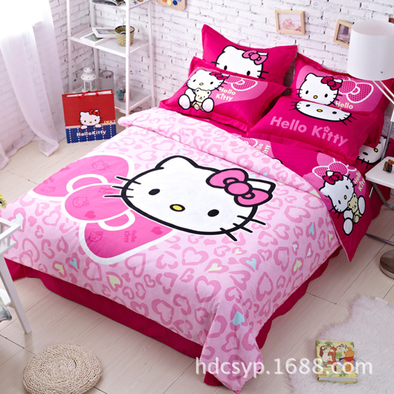 新Hello kitty純棉活性印花四三件套 活性全棉四件套廠傢直銷批發批發・進口・工廠・代買・代購