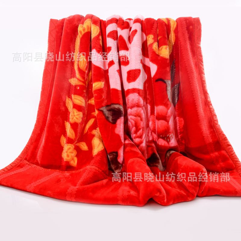 超柔拉舍爾毛毯 婚慶禮品紅雙喜毛毯 柔軟雙層保暖蓋毯 廠傢批發批發・進口・工廠・代買・代購