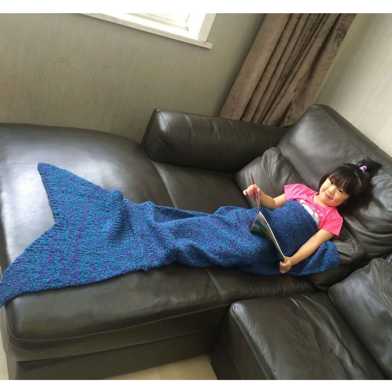外貿兒童版美人魚尾巴毯子線毯沙發毯空調毯午睡毯針織毯一件代發批發・進口・工廠・代買・代購