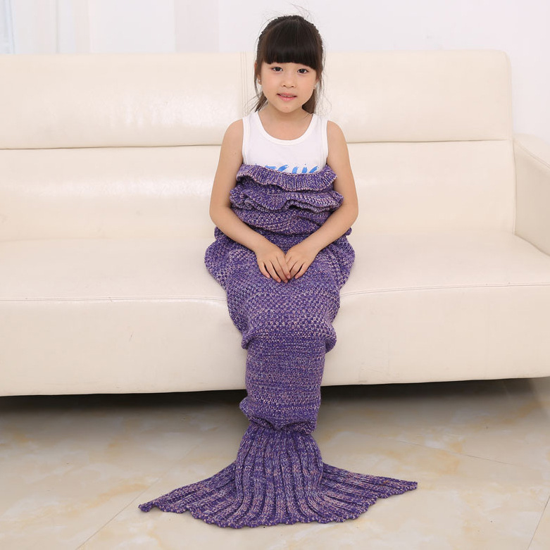 微商兒童禮物美人魚毯夏季空調毯子沙發毯毛線針織午睡毯一件代發工廠,批發,進口,代購
