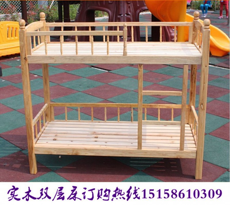 廠傢供應幼兒園早教專用床 兒童原木上下床 樟子松雙層床 實木床批發・進口・工廠・代買・代購