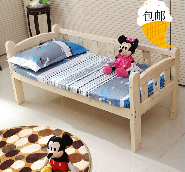特價純松木兒童床實木床 公主床帶安全護欄單人嬰兒簡易床可定做批發・進口・工廠・代買・代購