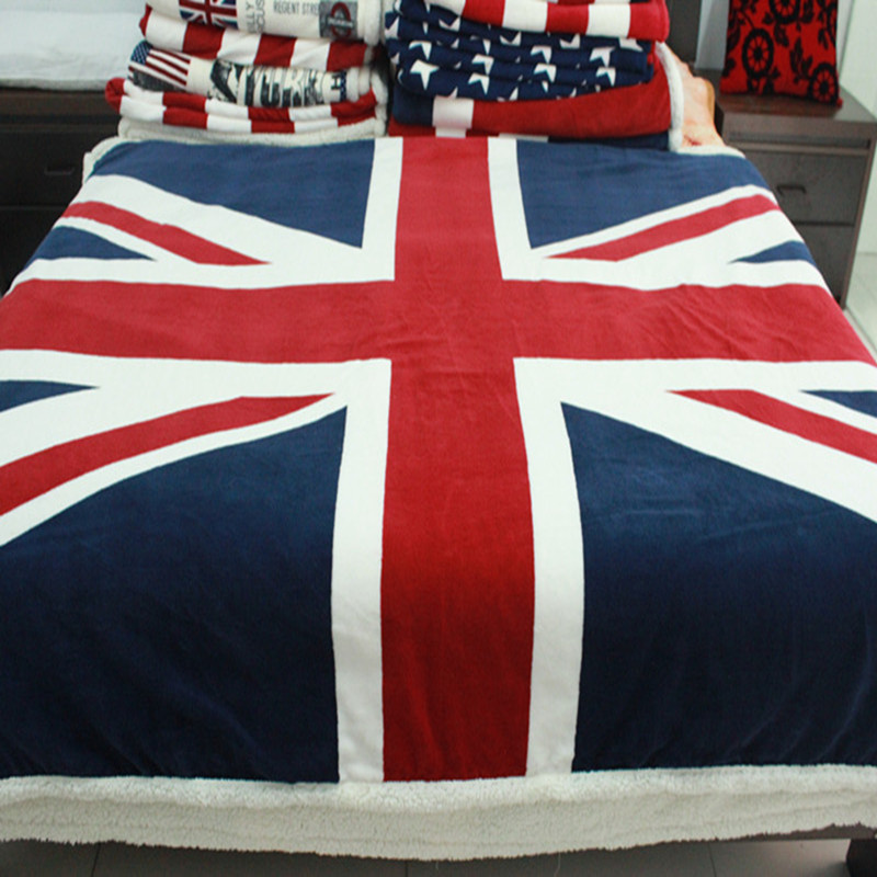 廠傢批發英國米字旗美國小國旗倫敦紐約翻邊大尺寸毯雙層毯外貿毯批發・進口・工廠・代買・代購