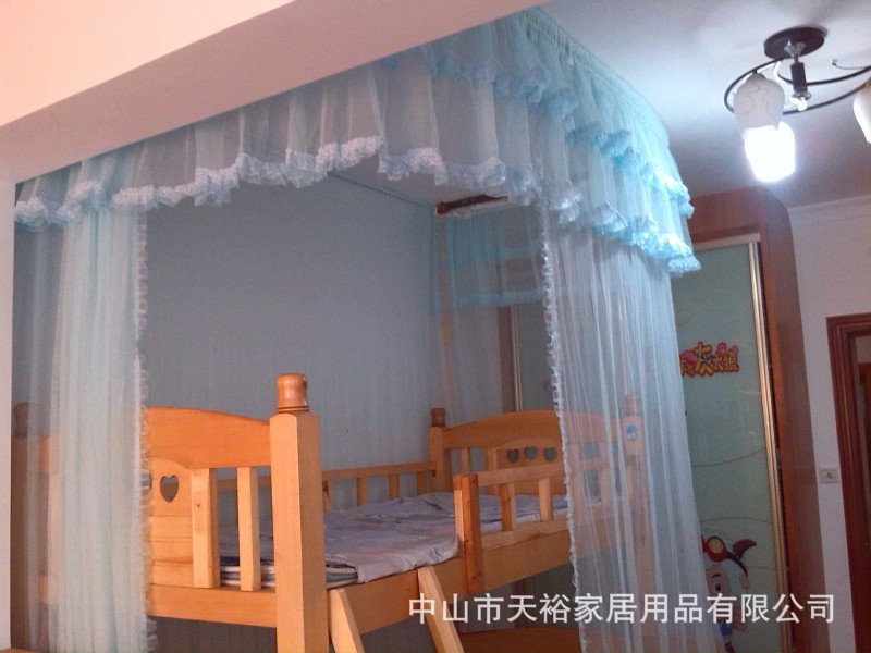 天裕傢居婚慶豪華吸頂鋁合金支架蚊帳拉幕拉繩蚊帳兒童上下床定做批發・進口・工廠・代買・代購