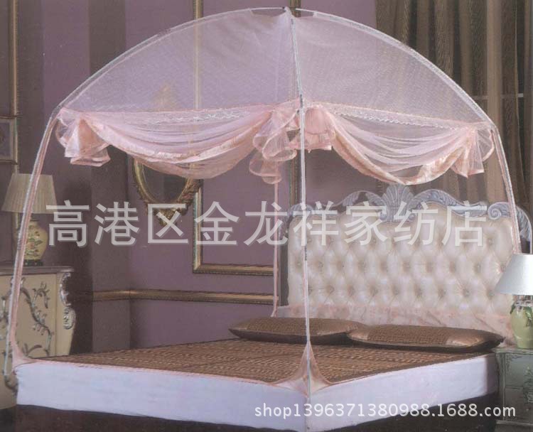 加高防蚊帳 床上用品新款 三開門有底防蚊圓頂拉鏈蚊帳批發・進口・工廠・代買・代購