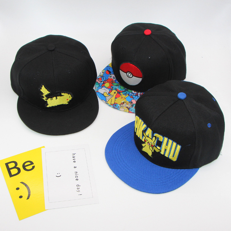 pokemon go帽子 外貿皮卡丘棒球帽小智寵物小精靈寶可夢go嘻哈帽批發・進口・工廠・代買・代購