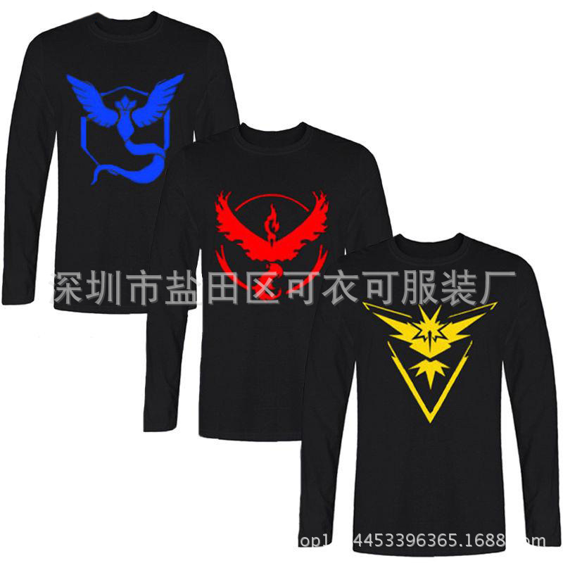寶可夢go t恤 新款pokemon go 寵物小精靈卡通秋冬長袖工廠,批發,進口,代購