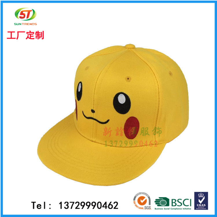 定做皮卡丘棒球帽 動漫周邊 pokemon黃色卡通/神奇寶貝/寶可夢go工廠,批發,進口,代購