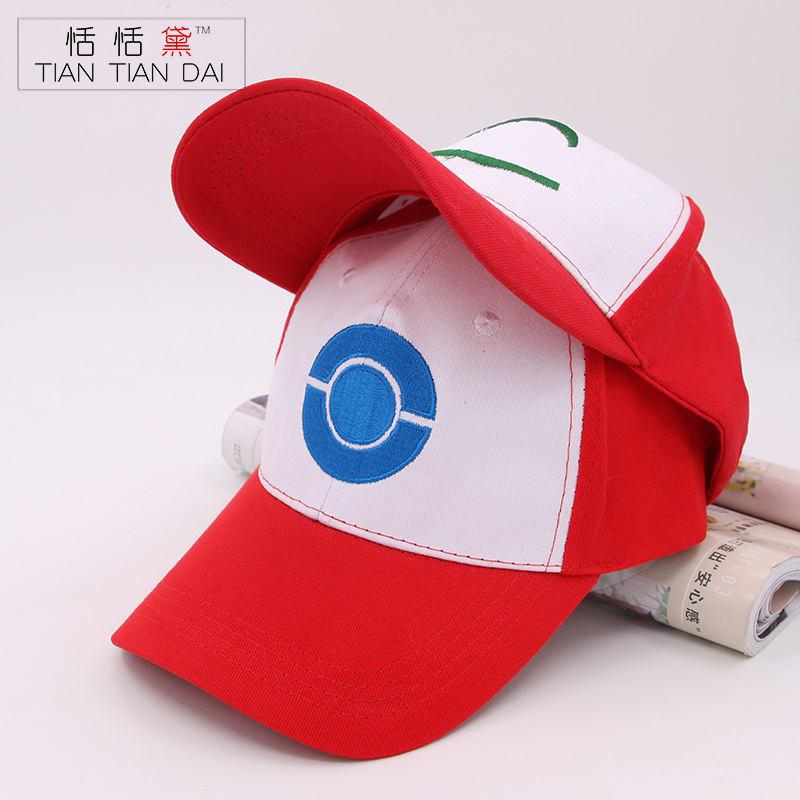 恬恬黛 寵物小精靈成人彎沿棒球帽子 皮卡丘寶可夢go小智鴨舌帽潮工廠,批發,進口,代購