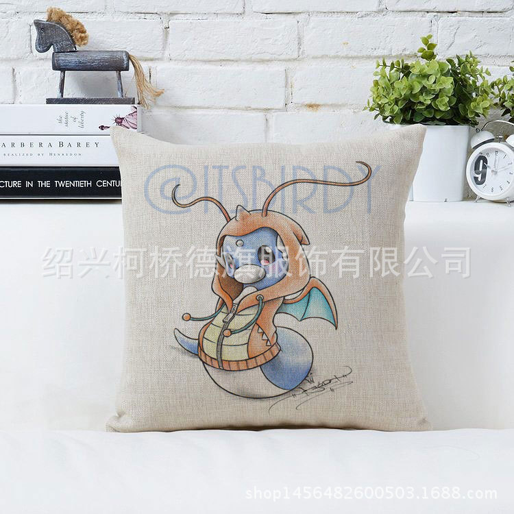 寵物小精靈寶可夢gopokemon系列七數位印花亞麻棉麻抱枕沙發靠墊工廠,批發,進口,代購
