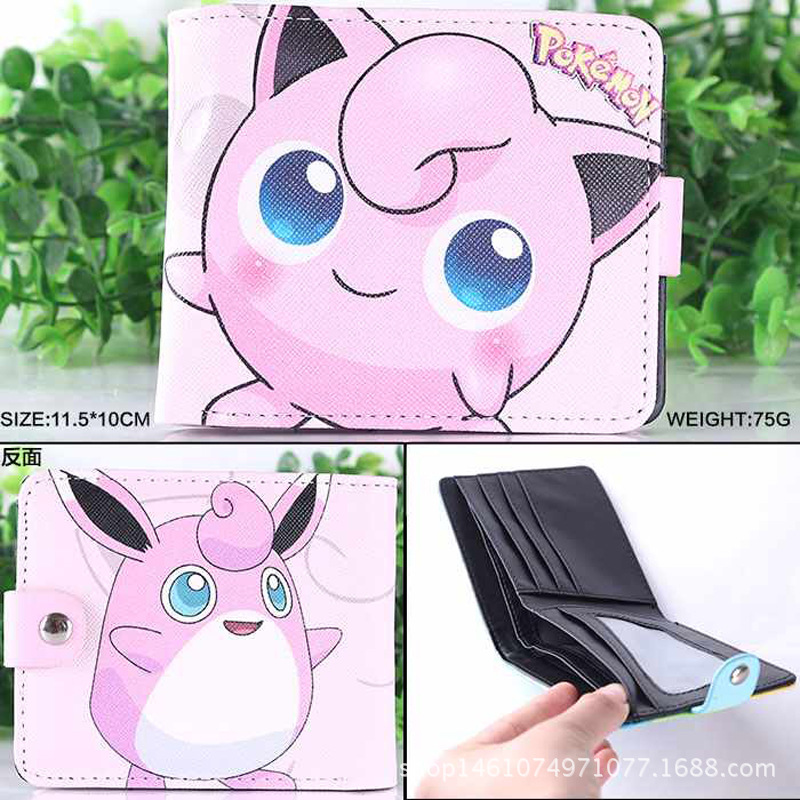 pokemon 寵物小精靈 神奇寶貝 波波球 胖丁 PU 二折 按扣 錢包工廠,批發,進口,代購