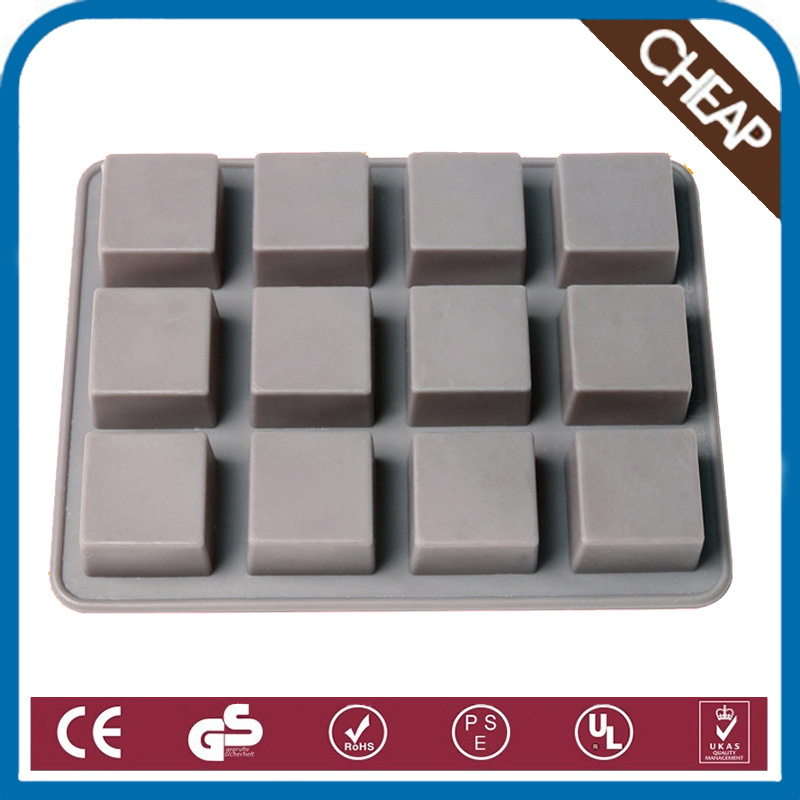 12連正方形矽膠模具巧克力模 蛋糕模 蛋糕巧克力果凍烘焙工具批發・進口・工廠・代買・代購