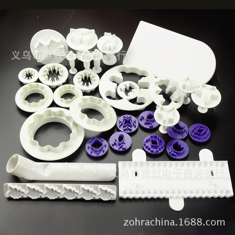 10sets33件套翻糖蛋糕烘焙工具塑料翻糖模具壓花印花餅乾模具套裝批發・進口・工廠・代買・代購