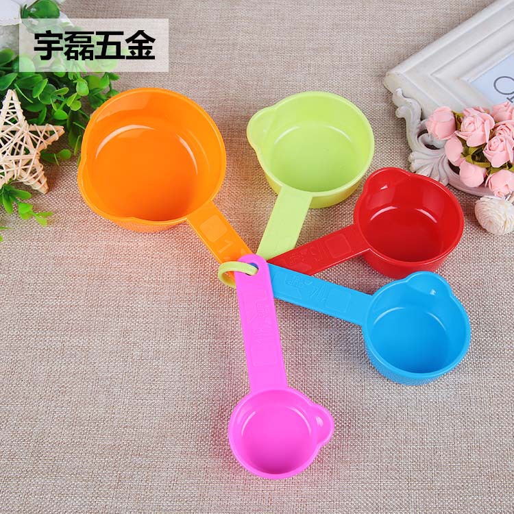 烘焙工具 蛋糕烘焙帶刻度奶粉勺 DIY烘焙器具五件套塑料彩色量勺工廠,批發,進口,代購