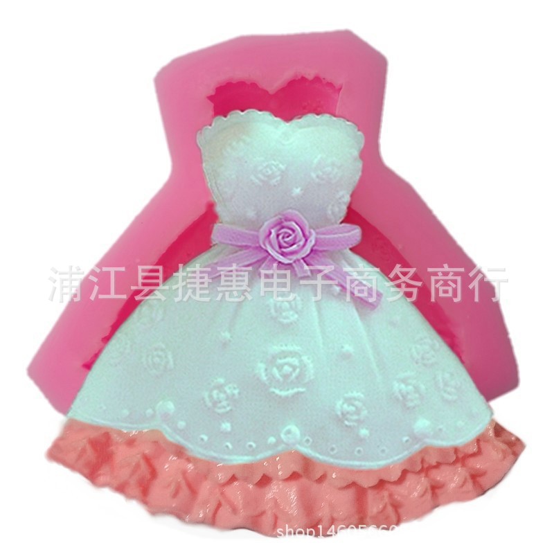 抹胸裙翻糖蛋糕巧克力矽膠模具公主裙子女士晚禮服蓬蓬裙烘培工具工廠,批發,進口,代購
