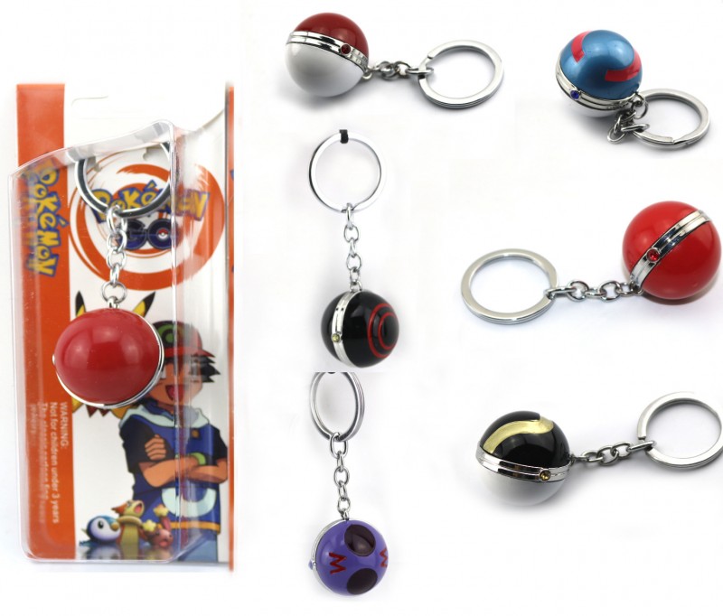 新款pokemon go寵物小精靈皮卡丘合金精靈球鑰匙扣神奇寶貝工廠,批發,進口,代購