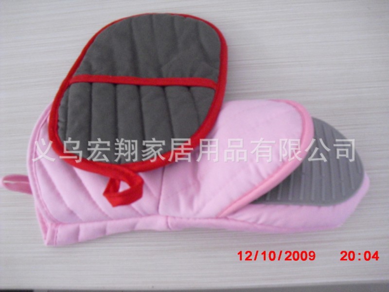 【義烏宏翔】矽膠隔熱手套 微波爐隔熱兩件套（隔熱墊+隔熱手套）工廠,批發,進口,代購