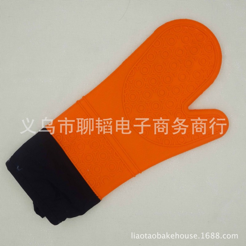 矽膠加長加棉隔熱手套 防滑耐高溫 烘培手套 廠傢直銷工廠,批發,進口,代購