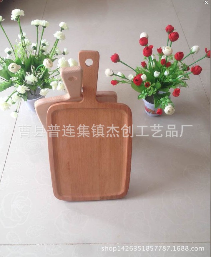 優質櫸木長方形把手麵包板切菜板木質披薩板 無漆 廠傢直銷定做批發・進口・工廠・代買・代購